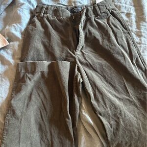 Army Green Wide Leg Trousers